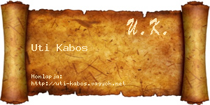 Uti Kabos névjegykártya